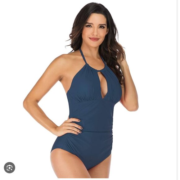 Dark Teal ONE PIECE Halter Kona Sol - Lg - Picture 1 of 7